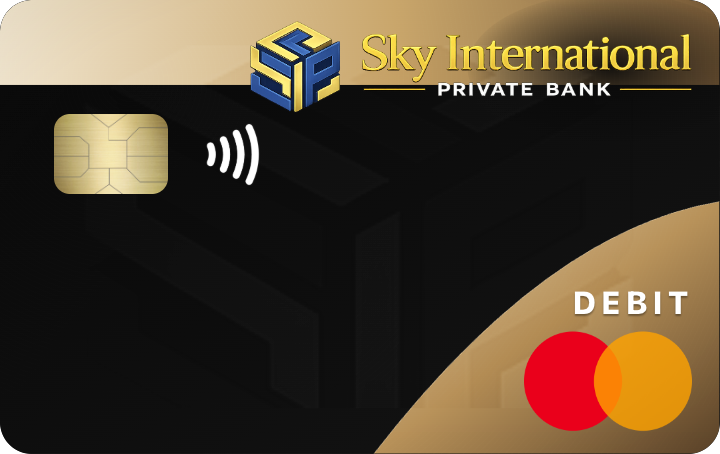 Sky Private Checking debit card, onyx and champagne design